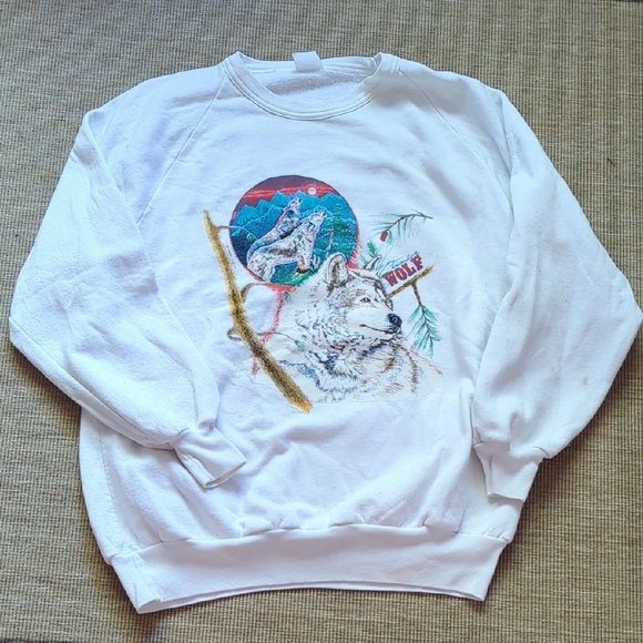 Other - 21-White Wolf Graphic Men's Sweater